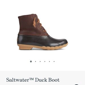 Sperry duck boots brown and tan